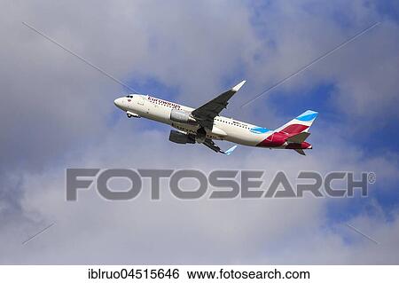 Eurowings airplane in flight, Düsseldorf-International Airport, Düsseldorf, North Rhine-Westphalia, Germany, Europe View Large Photo Image Stock Photograph - Eurowings airplane in flight, Düsseldorf-International Airport, Düsseldorf, North Rhine-Westphalia, Germany, Europe. Fotosearch