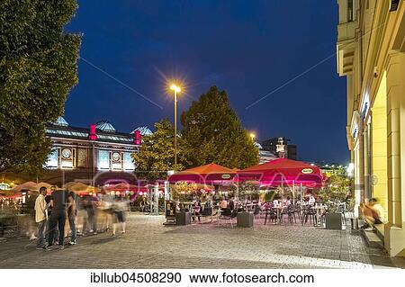 Stock Image - Evening mood, gastronomy, Hackescher Markt, Berlin-Mitte, Berlin, Germany, Europe. Fotosearch