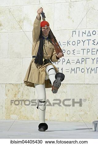 Evzone soldiers performing change of guard, Athens, Greece, Europe View Large Photo Image Stock Image - Evzone soldiers performing change of guard, Athens, Greece, Europe. Fotosearch