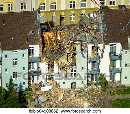 Stock Image - Explosion in a three-story apartment building, Teutonenstrasse, Dortmund, Ruhr district, North Rhine-Westphalia, Germany, Europe. Fotosearch