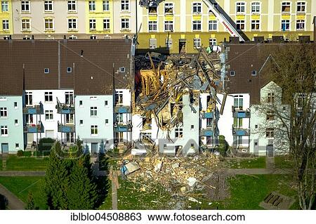 Stock Image - Explosion in a three-story apartment building, Teutonenstrasse, Dortmund, Ruhr district, North Rhine-Westphalia, Germany, Europe. Fotosearch
