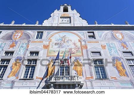 Facade, Palazzo San Giorgio, Genoa, Liguria, Italy, Europe View Large Photo Image Stock Photo - Facade, Palazzo San Giorgio, Genoa, Liguria, Italy, Europe. Fotosearch