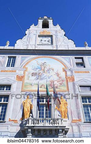 Facade, Palazzo San Giorgio, Genoa, Liguria, Italy, Europe View Large Photo Image Stock Photograph - Facade, Palazzo San Giorgio, Genoa, Liguria, Italy, Europe. Fotosearch
