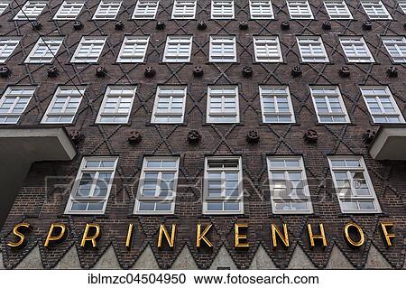 Facade, Sprinkenhof, Kontorhaus quarter, Hamburg, Germany, Europe View Large Photo Image Stock Image - Facade, Sprinkenhof, Kontorhaus quarter, Hamburg, Germany, Europe. Fotosearch