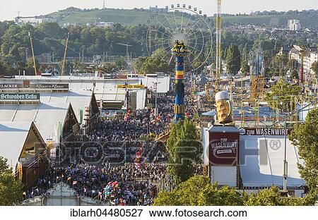 Fairground Stuttgarter Volksfest, Stuttgart Beer Festival, with Fruchsäule, pavilion, Stuttgart, Baden-Württemberg, Germany, Europe View Large Photo Image Stock Photo - Fairground Stuttgarter Volksfest, Stuttgart Beer Festival, with Fruchsäule, pavilion, Stuttgart, Baden-Württemberg, Germany, Europe. Fotosearch