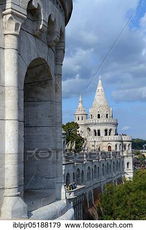Stock Photo - Fishermen's bastion on Buda Castle, Budapest, Hungary, Europe. Fotosearch