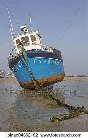 Fishing boat in the intertidal zone, Brittany, France, Europe View Large Photo Image Stock Image - Fishing boat in the intertidal zone, Brittany, France, Europe. Fotosearch