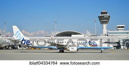 FlyBe, Embraer 175, Terminal 1, Tower, Munich Airport, Upper Bavaria, Bavaria, Germany, Europe View Large Photo Image Picture - FlyBe, Embraer 175, Terminal 1, Tower, Munich Airport, Upper Bavaria, Bavaria, Germany, Europe. Fotosearch