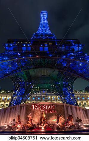 Fontaine in front of the Parisian Macao, hotel, casino, shopping mall and food court, Cotai, Macau, China, Asia View Large Photo Image Stock Image - Fontaine in front of the Parisian Macao, hotel, casino, shopping mall and food court, Cotai, Macau, China, Asia. Fotosearch