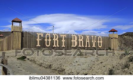 Fort Bravo, Western-styled theme park, tourist attraction Texas Hollywood near Tabernas, Almeria, Spain, Europe View Large Photo Image Stock Photograph - Fort Bravo, Western-styled theme park, tourist attraction Texas Hollywood near Tabernas, Almeria, Spain, Europe. Fotosearch