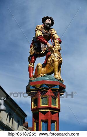 Fountain figure, Simson fountain in Kramgasse, 1527/44, Bern, Canton of Bern, Switzerland, Europe View Large Photo Image Stock Photography - Fountain figure, Simson fountain in Kramgasse, 1527/44, Bern, Canton of Bern, Switzerland, Europe. Fotosearch