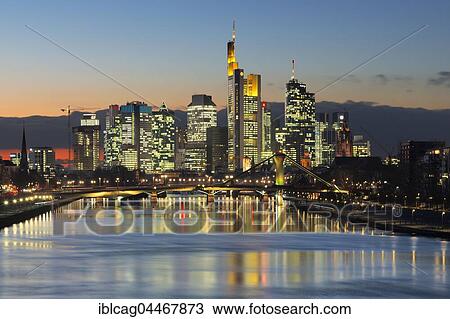 Frankfurt skyline, blue hour, Frankfurt, Hesse, Germany, Europe View Large Photo Image Stock Image - Frankfurt skyline, blue hour, Frankfurt, Hesse, Germany, Europe. Fotosearch