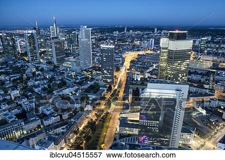 Frankfurt's financial district, skyline at dusk, Frankfurt am Main, Hesse, Germany, Europe View Large Photo Image Stock Photo - Frankfurt's financial district, skyline at dusk, Frankfurt am Main, Hesse, Germany, Europe. Fotosearch