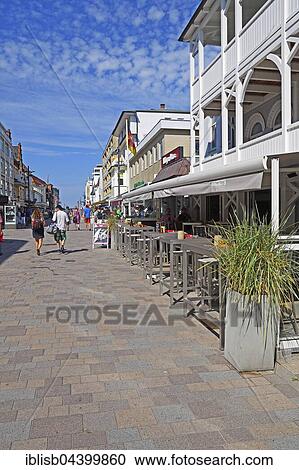 Stock Image - Friedrichstrasse in Westerland, the main shopping street, Sylt, North Frisian Islands, North Frisia, Schleswig-Holstein, Germany, Europe. Fotosearch