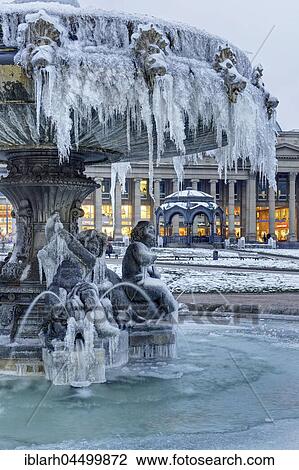 Frozen fountain at Schlossplatz, Stuttgart, Baden-Württemberg, Germany, Europe View Large Photo Image Stock Image - Frozen fountain at Schlossplatz, Stuttgart, Baden-Württemberg, Germany, Europe. Fotosearch