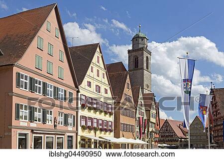 Gabled houses and minster, Segringer Straße, Dinkelsbühl, Middle Franconia, Bavaria, Germany, Europe View Large Photo Image Stock Image - Gabled houses and minster, Segringer Straße, Dinkelsbühl, Middle Franconia, Bavaria, Germany, Europe. Fotosearch