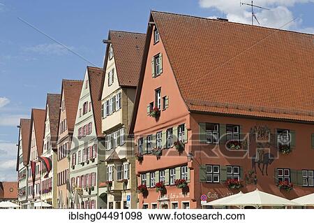 Gabled houses, Segringer Straße, Dinkelsbühl, Middle Franconia, Bavaria, Germany, Europe View Large Photo Image Stock Photo - Gabled houses, Segringer Straße, Dinkelsbühl, Middle Franconia, Bavaria, Germany, Europe. Fotosearch