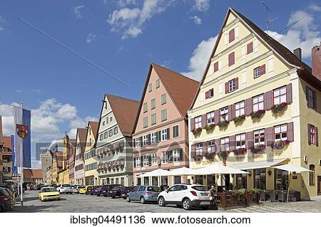 Gabled houses, Segringer Straße, Dinkelsbühl, Middle Franconia, Bavaria, Germany, Europe View Large Photo Image Stock Photograph - Gabled houses, Segringer Straße, Dinkelsbühl, Middle Franconia, Bavaria, Germany, Europe. Fotosearch