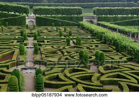 Picture - Garden of Villandry Castle, Chateau de, Indre-et-Loire, Loire Valley, Loire Valley, Centre, France, Europe. Fotosearch