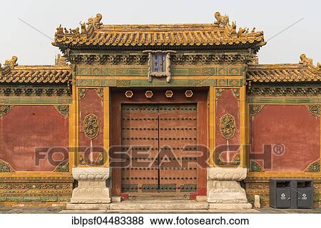 Gate in the Forbidden City, Beijing, China, Asia View Large Photo Image Stock Photo - Gate in the Forbidden City, Beijing, China, Asia. Fotosearch