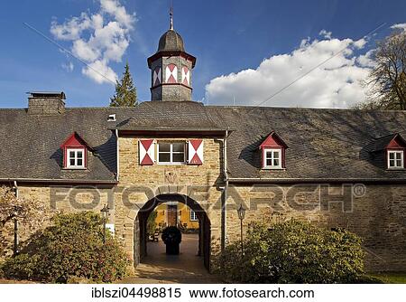 Gatehouse Heiligenhoven Castle, Lindlar, Bergisches Land, North Rhine-Westphalia, Germany, Europe View Large Photo Image Stock Photography - Gatehouse Heiligenhoven Castle, Lindlar, Bergisches Land, North Rhine-Westphalia, Germany, Europe. Fotosearch