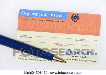 German donar card, Organspende, with pen View Large Photo Image Stock Image - German donar card, Organspende, with pen. Fotosearch