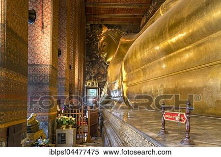 Giant reclining golden buddha, Wat Pho, Bangkok, Thailand, Asia View Large Photo Image Stock Photography - Giant reclining golden buddha, Wat Pho, Bangkok, Thailand, Asia. Fotosearch