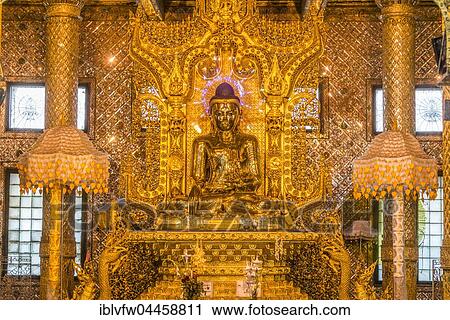 Gilded sitting Buddha, Nan Oo Buddha, Nan Oo Buddha Hall, Botataung Pagoda, Buddhist temple, Yangon, Myanmar, Asia View Large Photo Image Stock Image - Gilded sitting Buddha, Nan Oo Buddha, Nan Oo Buddha Hall, Botataung Pagoda, Buddhist temple, Yangon, Myanmar, Asia. Fotosearch
