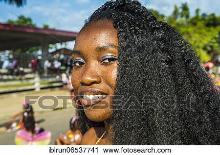 Girl posing at the Carneval in the town of Sao Tome, Sao Tome and Principe, Atlantic ocean, Africa View Large Photo Image Stock Image - Girl posing at the Carneval in the town of Sao Tome, Sao Tome and Principe, Atlantic ocean, Africa. Fotosearch
