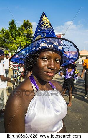 Girl posing at the Carneval in the town of Sao Tome, Sao Tome and Principe, Atlantic ocean, Africa View Large Photo Image Stock Photo - Girl posing at the Carneval in the town of Sao Tome, Sao Tome and Principe, Atlantic ocean, Africa. Fotosearch