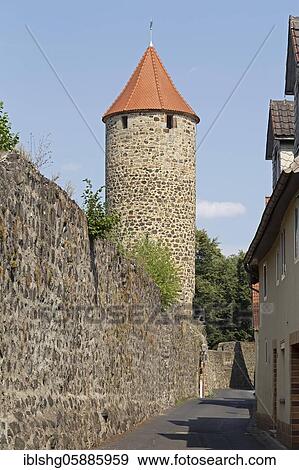 Stock Photo - Grebenturm, Fritzlar, Hesse, Germany, Europe. Fotosearch