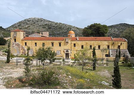 Greek Orthodox monastery Gouverneto, Akrotiri peninsula, Crete, Greece, Europe View Large Photo Image Stock Image - Greek Orthodox monastery Gouverneto, Akrotiri peninsula, Crete, Greece, Europe. Fotosearch