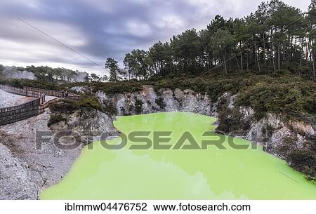 Green Devil's Bath thermal lake in Wai-O-Tapu thermal area, Waiotapu, Rotorua, Waikato Region, New Zealand, Oceania View Large Photo Image Stock Image - Green Devil's Bath thermal lake in Wai-O-Tapu thermal area, Waiotapu, Rotorua, Waikato Region, New Zealand, Oceania. Fotosearch