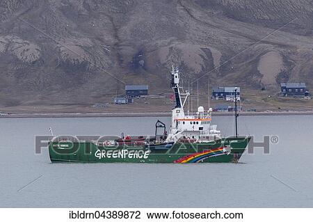 Greenpeace ship Arctic Sunrise in front of Longyearbyen, Svalbard, Spitsbergen, Norway, Europe View Large Photo Image Stock Image - Greenpeace ship Arctic Sunrise in front of Longyearbyen, Svalbard, Spitsbergen, Norway, Europe. Fotosearch