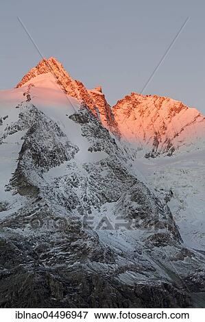 Grossglockner summit at sunrise, High Tauern National Park, Carinthia, Austria, Europe View Large Photo Image Stock Photo - Grossglockner summit at sunrise, High Tauern National Park, Carinthia, Austria, Europe. Fotosearch