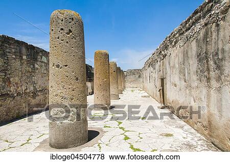 Group of columns, ruins Palast Mitla, Oaxaca, Mexico, Central America View Large Photo Image Stock Photo - Group of columns, ruins Palast Mitla, Oaxaca, Mexico, Central America. Fotosearch