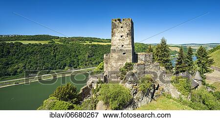 Stock Photo - Gutenfels Castle on the Rhine, Kaub, Rhineland-Palatinate, Germany, Europe. Fotosearch