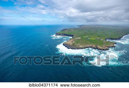 Hags Head, cliffs, strong waves, Cliffs of Moher, County Clare, Atlantic Ocean, Ireland, Europe View Large Photo Image Picture - Hags Head, cliffs, strong waves, Cliffs of Moher, County Clare, Atlantic Ocean, Ireland, Europe. Fotosearch