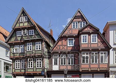Stock Photography - Half-timbered houses, historic centre, Celle, Lower Saxony, Germany, Europe. Fotosearch