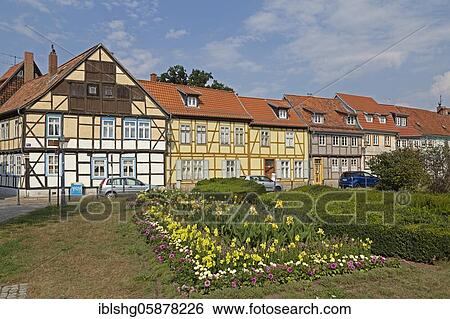Stock Photograph - Half-timbered houses, Word Gasse, Quedlinburg, UNESCO World Heritage Site, Saxony-Anhalt, Germany, Europe. Fotosearch