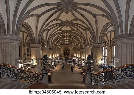 Stock Photography - Hall, entrance hall Neo-Renaissance, Hamburg, Germany, Europe. Fotosearch