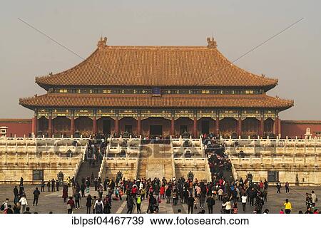 Hall of Supreme Harmony, Forbidden City, Beijing, China, Asia View Large Photo Image Stock Photo - Hall of Supreme Harmony, Forbidden City, Beijing, China, Asia. Fotosearch