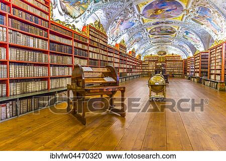 Hall of Theology, historic library, globes and old books, Strahov Monastery, Hradčany, Prague, Czech Republic, Europe View Large Photo Image Stock Image - Hall of Theology, historic library, globes and old books, Strahov Monastery, Hradčany, Prague, Czech Republic, Europe. Fotosearch
