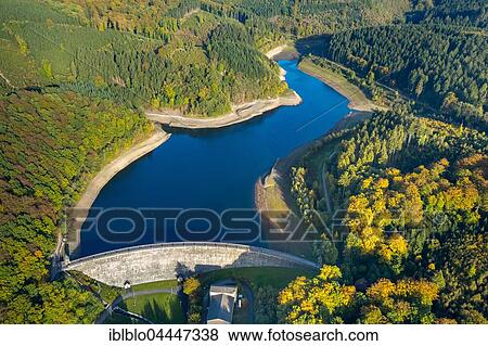 Hasper Talsperre, Hasper dam at low tide, Ruhr, Hagen, Ennepetal, Ruhr district, North Rhine-Westphalia, Germany, Europe View Large Photo Image Stock Photo - Hasper Talsperre, Hasper dam at low tide, Ruhr, Hagen, Ennepetal, Ruhr district, North Rhine-Westphalia, Germany, Europe. Fotosearch
