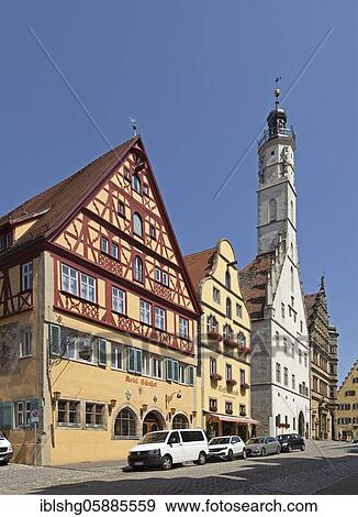 Herrngasse with town hall, old town, Rothenburg ob der Tauber, Middle Franconia, Bavaria, Germany, Europe View Large Photo Image Stock Photo - Herrngasse with town hall, old town, Rothenburg ob der Tauber, Middle Franconia, Bavaria, Germany, Europe. Fotosearch