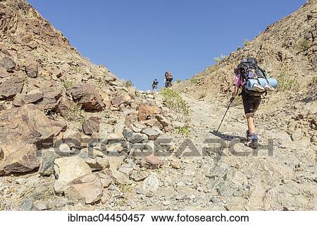 Stock Photo - Hikers in Fish River Canyon, Namibia, Africa. Fotosearch