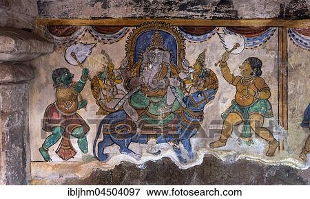 Hindu god Ganesh or Ganesha, Mural, Brihadeeswarar Temple, Thanjavur, Tamil Nadu, India, Asia View Large Photo Image Stock Photo - Hindu god Ganesh or Ganesha, Mural, Brihadeeswarar Temple, Thanjavur, Tamil Nadu, India, Asia. Fotosearch
