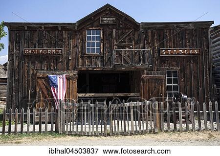 Historic building, barn, Wild West open-air museum, Nevada City Museum, former gold mining town, Ghost Town, Montana Province, USA, North America View Large Photo Image Stock Photo - Historic building, barn, Wild West open-air museum, Nevada City Museum, former gold mining town, Ghost Town, Montana Province, USA, North America. Fotosearch
