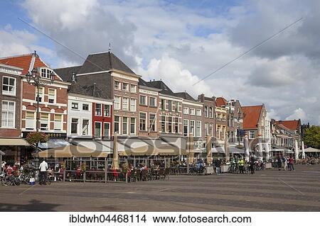Historic buildings at the market square, market, Delft, Holland, The Netherlands, Europe View Large Photo Image Picture - Historic buildings at the market square, market, Delft, Holland, The Netherlands, Europe. Fotosearch
