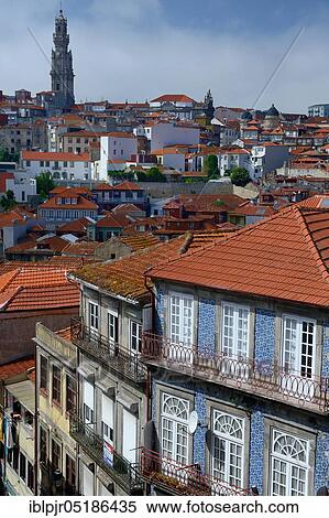 Stock Photography - Historic centre with church Igreja dos Clérigos, Porto, Portugal, Europe. Fotosearch